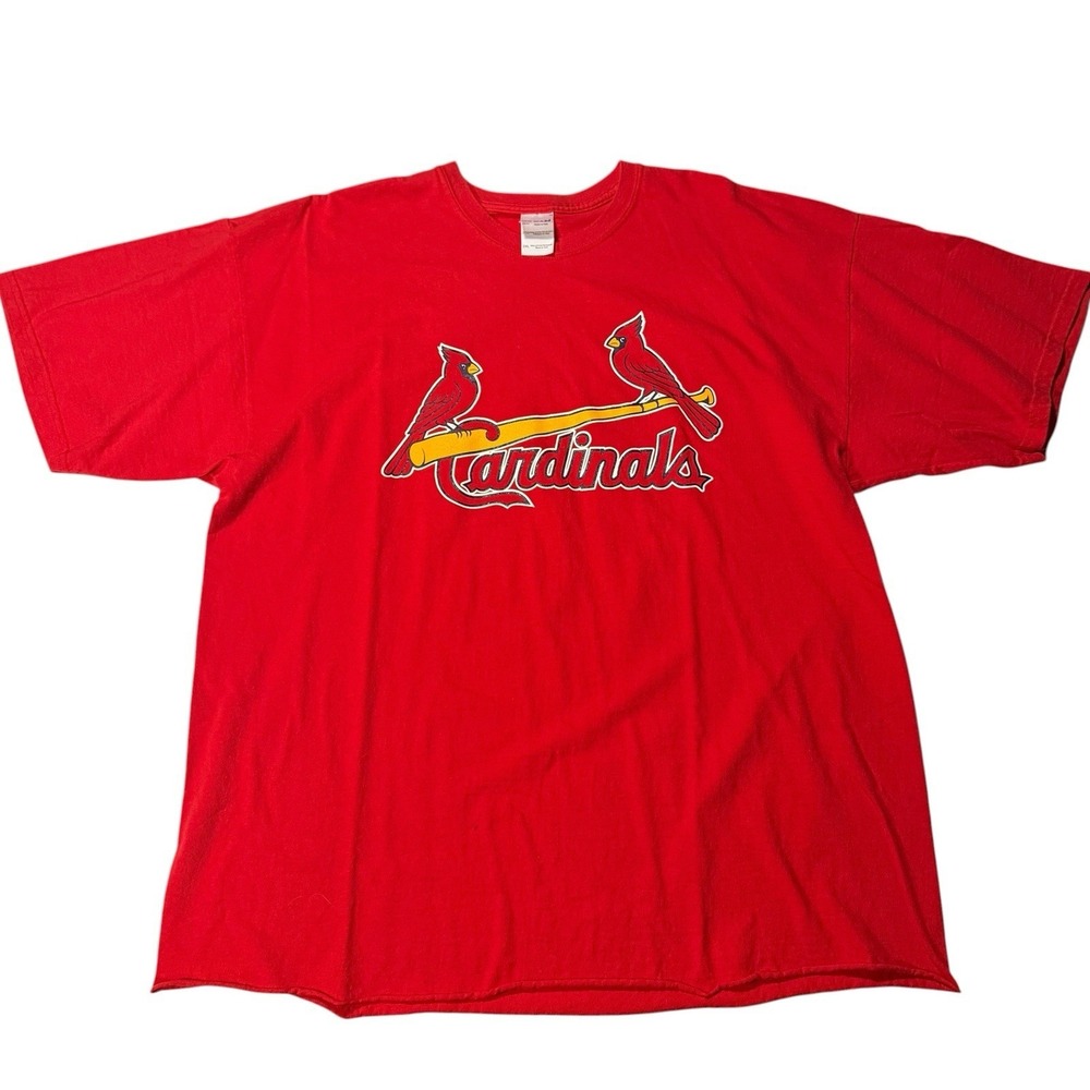 St Louis Cardinals T Shirt 2XL Red MLB Graphic Logo Gildan Cotton